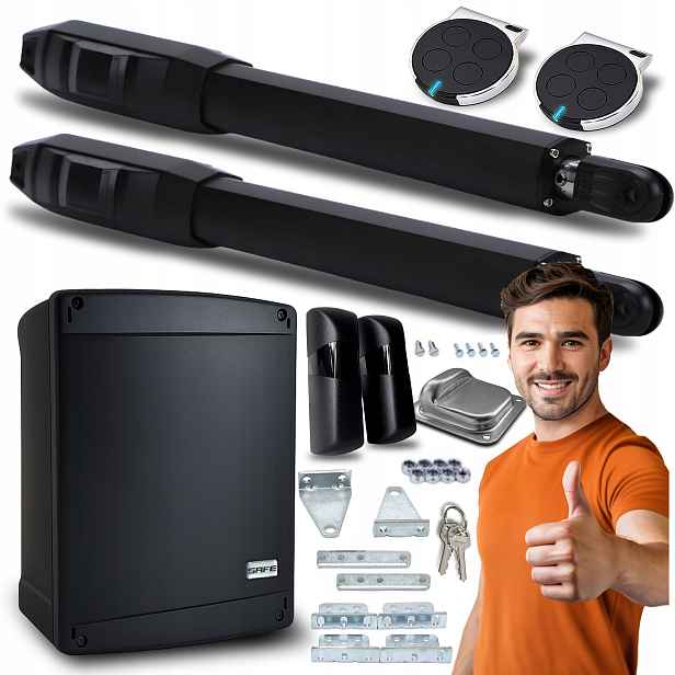 Set Pohon Pro Dvoukřídlovou Bránu 8 m 2 Ovladače Automat 400 Kg pohony
