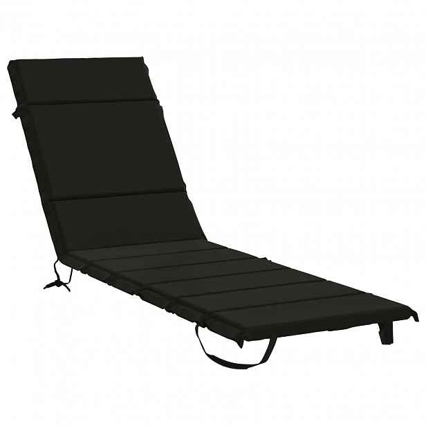 vidaXL Polštář na lehátko GEMERT 100% polyester Černá 200 x 55 x 3 cm