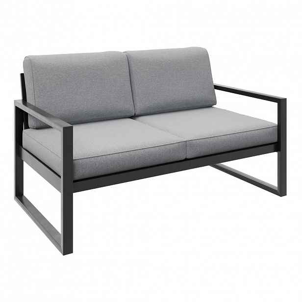 Beautysofa RELAXAČNÍ pohovka Stella 2místná s kovovým rámem, 146 cm, světle šedá