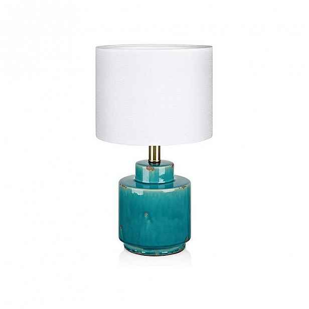 Modro-bílá stolní lampa Markslöjd Cous