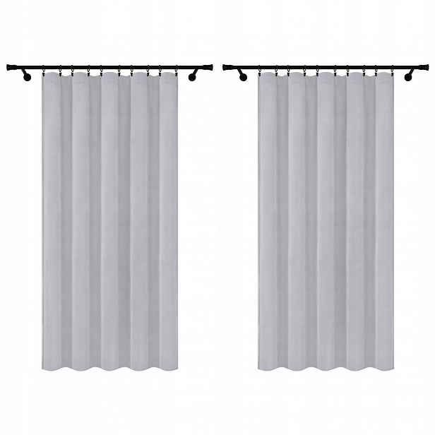 Velur Záclony Na Žabky 240 CM Polské Velurové Záclony Šedé 140X240 Velur