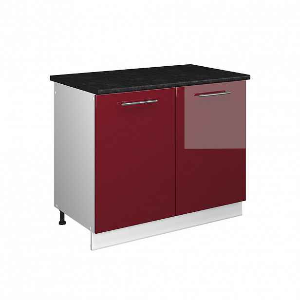 Vicco SKŘÍŇKA POD DŘEZ Fame-Line, Bordó červená vysoký lesk/Bílá, 100 cm, PD Antracit