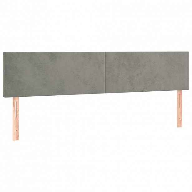 vidaXL Čela postele světle šedá 180x5x78/88 cm samet