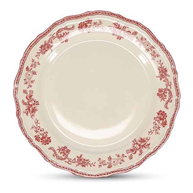 Vínový/slonovinový porcelánový talíř ø 27 cm Cyril – S|P Collection
