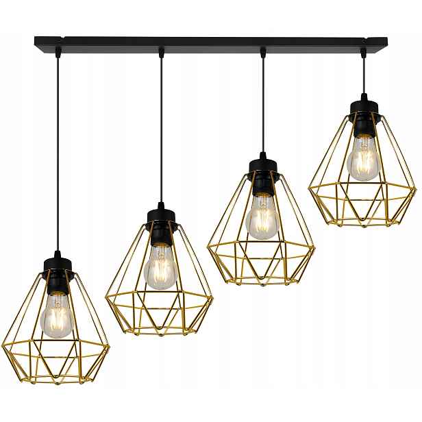 Závěsná Stropní Lampa Zlatý Glamour Elegantní Loftová Lišta