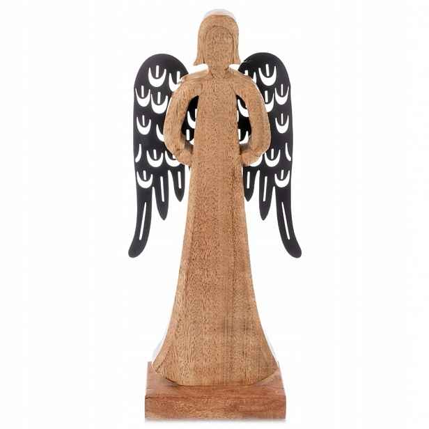 Dřevěná figurka anděl Mango 32,5 cm