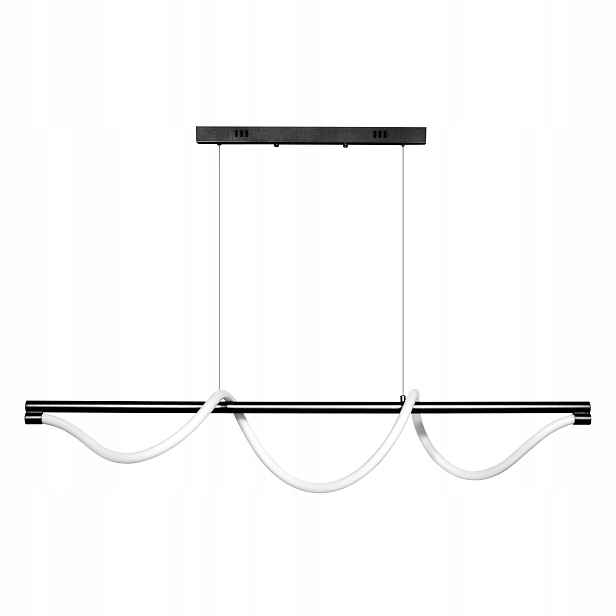 Lampa Had Hladký120 cm Závěsná Moderní Černá Led 3 Barvy Světla