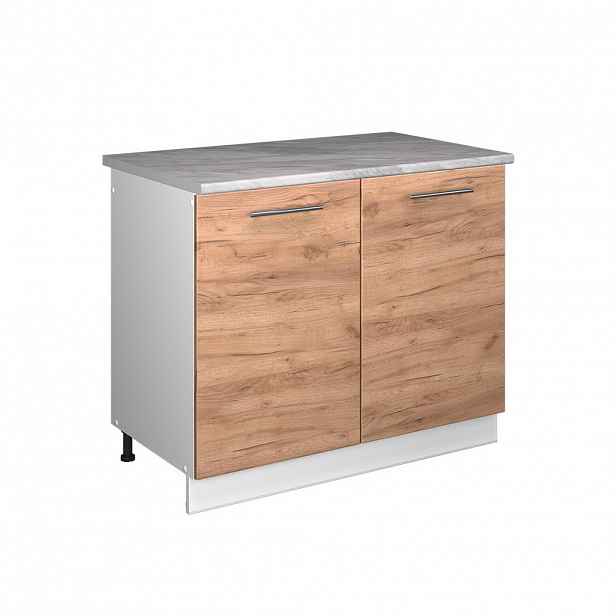 Vicco SKŘÍŇKA POD DŘEZ Fame-Line, Zlatý mocný dub/Bílá, 100 cm, PD Mramor