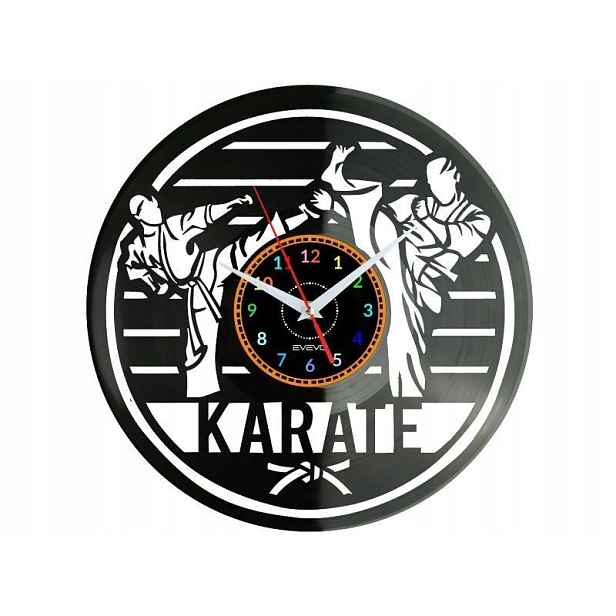 Karate Nástěnné hodiny Vinylová deska Moderní dekorativní jako Dárek k narození
