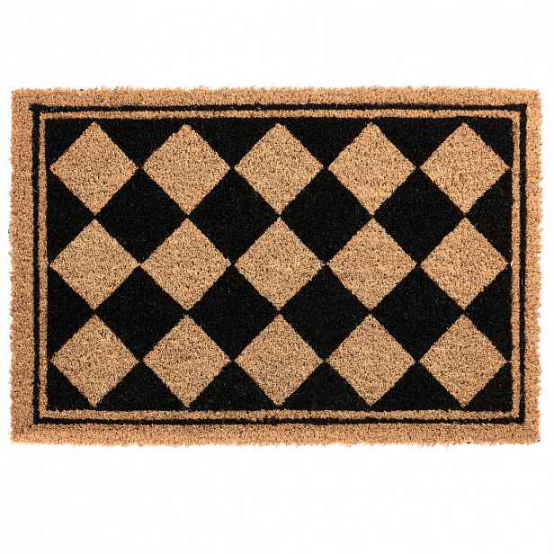 Beliani ROHOŽKA Béžová/Černá 40/60 cm Kokosová vlákna Cardona