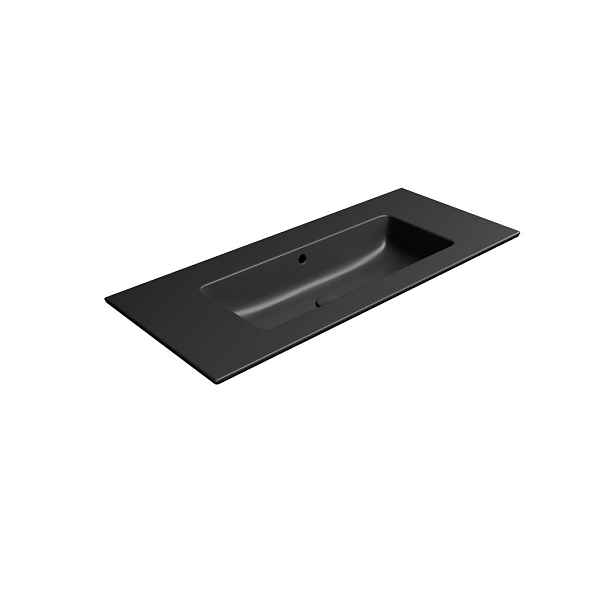 GSI PURA keramické umyvadlo Slim 102x46cm, bez otvoru, černá mat