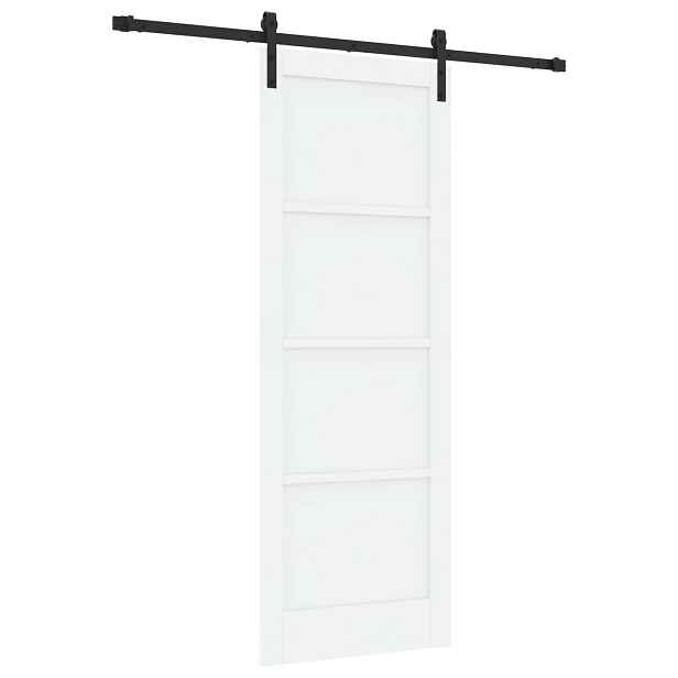 vidaXL Posuvné dveře 78 x 211 cm Masivní borovicové dřevo Bílá a černá