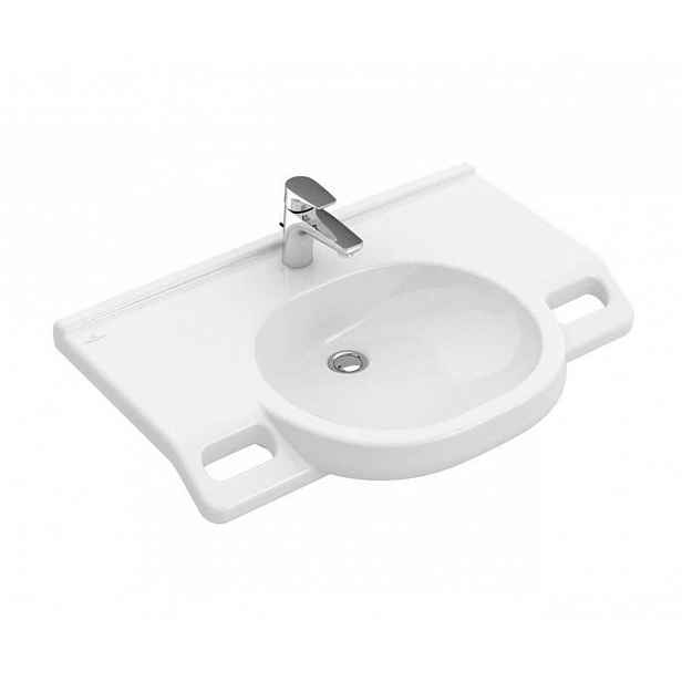 Villeroy & Boch ViCare - Umyvadlo Vita 80x55 cm, bez přepadu, otvor pro baterii, AntiBac, CeramicPlus, alpská bílá 412081T2