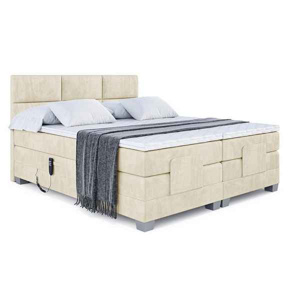 ALTDECOR BOXSPRINGOVÁ POSTEL s matrací H3/H4 - PROT EL - 200x200 cm Béžová