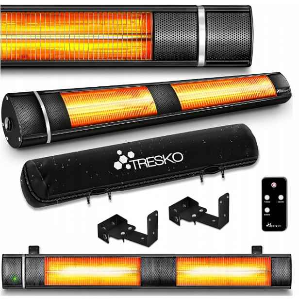 Infračervený zářič Tresko 3000 W černý