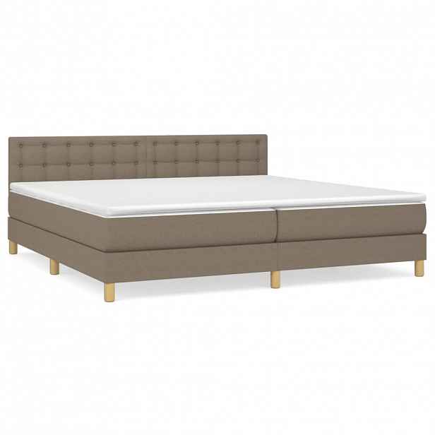 vidaXL Box spring postel s matrací taupe 200x200 cm textil