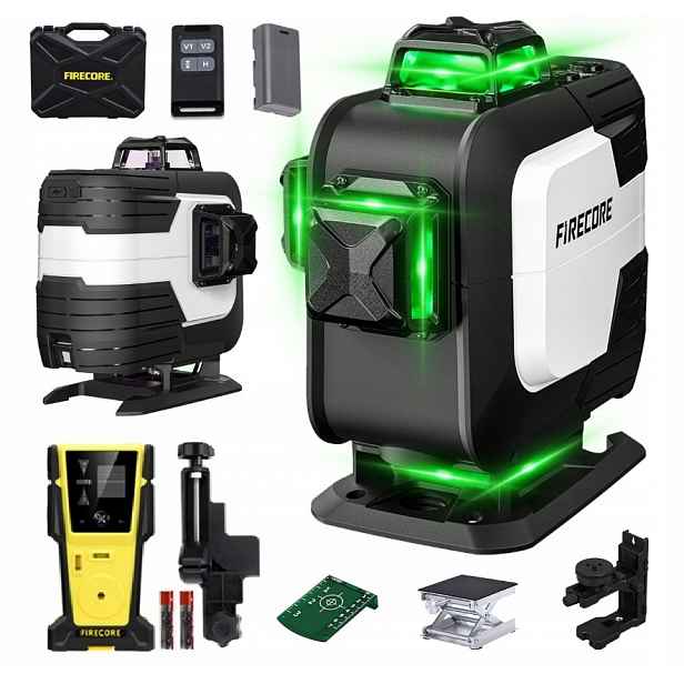 Křížový Laser Firecore F94 El 4D 16 Linek 360° Zelený IP64 Ovladač Senzor