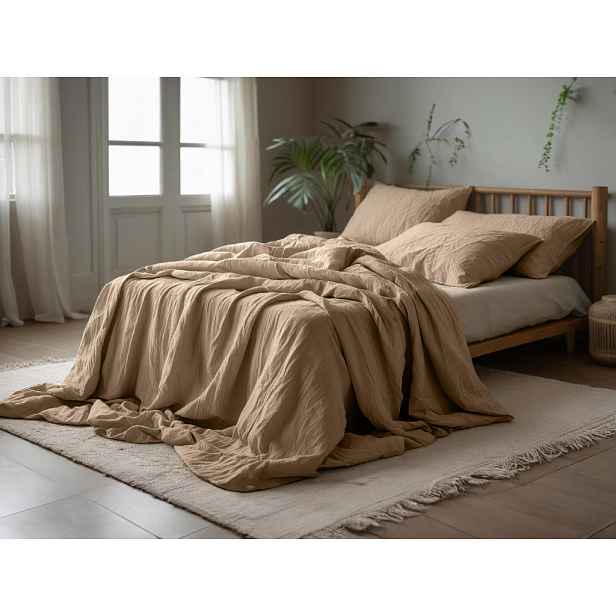 Mušelínové povlečení PURELY PREMIUM světle hnědé Rozměr povlečení: 2 ks 70 x 80 cm | 200 x 220 cm