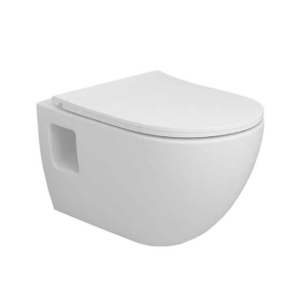 Olsen spa Závěsné WC TIBERA RIMLESS, se sedátkem Soft-close, přiznaná montáž