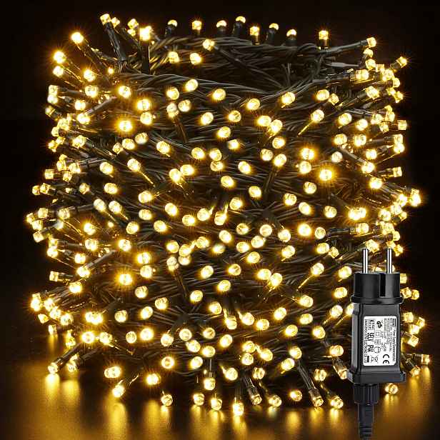 Světelný Řetěz Vánoční Osvětlení Na Stromeček 100 m Venkovní 1000 Led 8 Režimů Trvalé