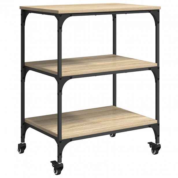 vidaXL Kuchyňský vozík Sonoma dub 60 x 41 x 76 cm Kompozitní dřevo