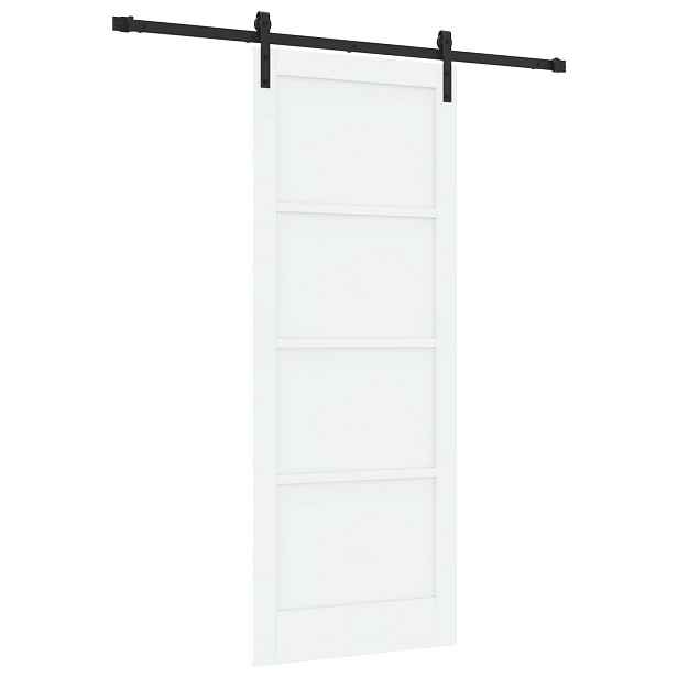vidaXL Posuvné dveře 83 x 211 cm Masivní borovicové dřevo Bílá a černá