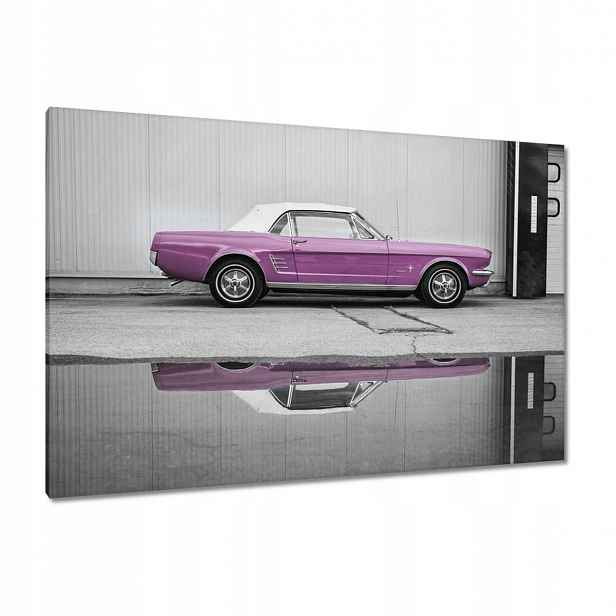 Obrazy 120x80 Ford Mustang Pudrová růžová