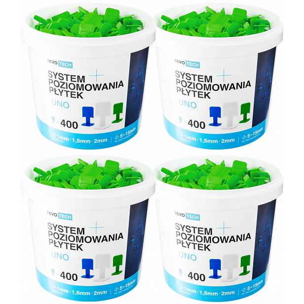 Systém Vyrovnávání Dlaždic Klipsy Pro Vyrovnávání 1600 Klips 2,0 mm Tevotech
