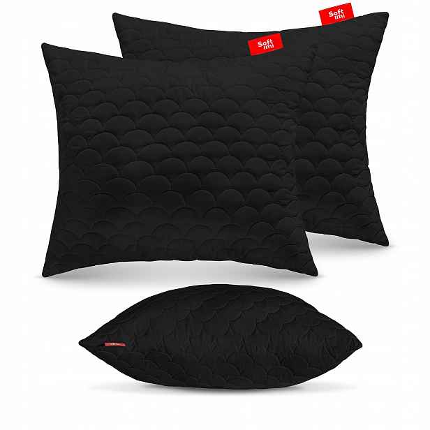 Antialergický Polštář 2X70X80 cm Komplet Na Spaní Prošívaná Černá Polsko