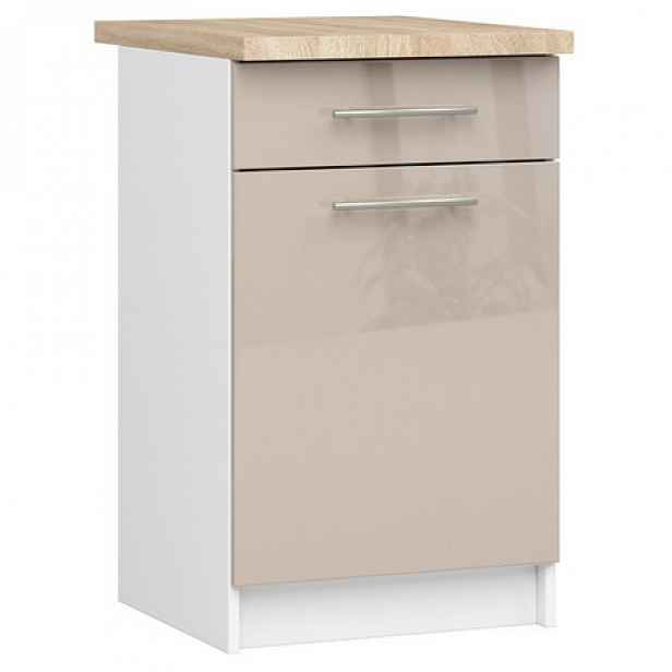 Kuchyňská skříňka OLIVIA S50 SZ1 - bílá/cappuccino lesk