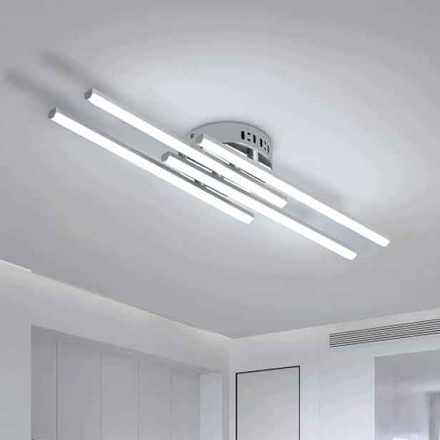Led stropní svítidlo stříbrné lineární moderní do obývacího pokoje 6500K 24W