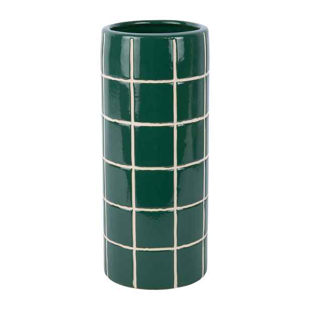 Tmavě zelená keramická váza (výška 30 cm) Retro Tiles – PT LIVING