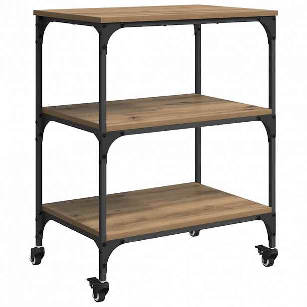 vidaXL Kuchyňský vozík Artisanový dub 60 x 41 x 76 cm Kompozitní dřevo