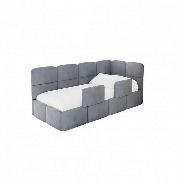 ALTDECOR JEDNOLŮŽKOVÁ POSTEL pro mládež s úložným prostorem, vlevo - KIVY 80x200 šedá