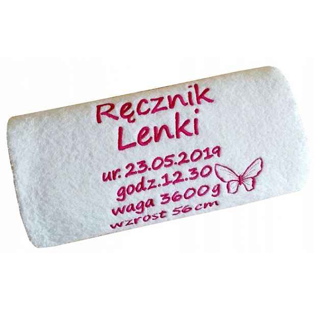Dárek k narození pro Dívku Chlapce, ručník s metrikou, jméno