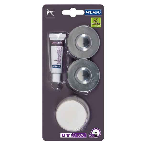 Stříbrný set na přichycení k povrchům pomocí UV-Loc Wenko