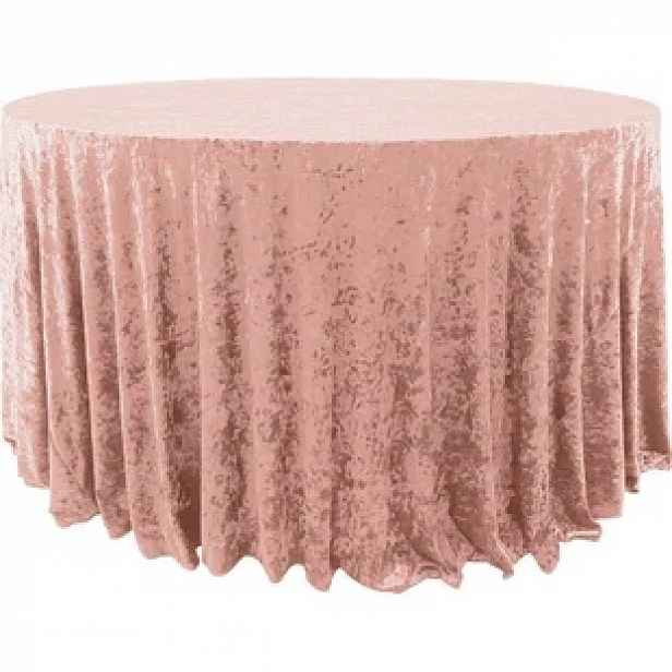 Ubrus kulatý samet růžový velurový Fi 340 cm Velvet