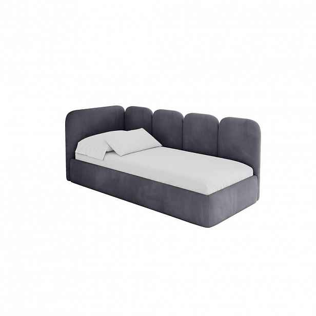 ALTDECOR JEDNOLŮŽKOVÁ POSTEL pro mládež s úložným prostorem, vpravo - VELY 100x200 tmavě šedá