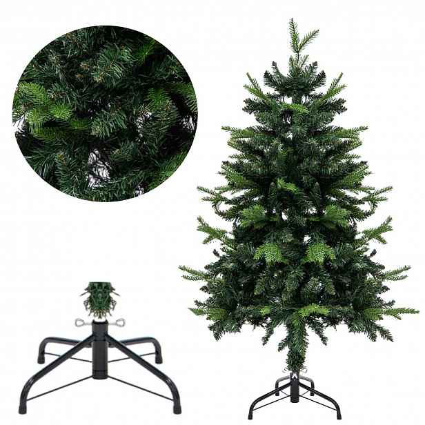 Klasický umělý vánoční stromeček hustý Pe/pvc 120 cm 300 konců stojan 47235R