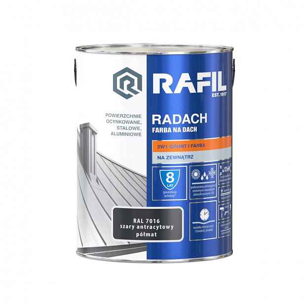 Radach 5 l šedá antracitová Ral 7016 polomatná Rafil