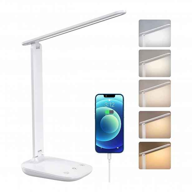 Stolní Led Lampa S Nastavitelnou Jasností, Dotyková, 5 Barev