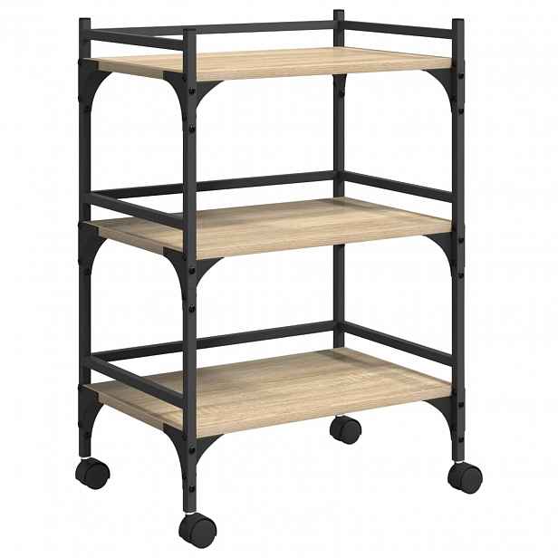 vidaXL Kuchyňský vozík Sonoma dub 50 x 35 x 75,5 cm Kompozitní dřevo