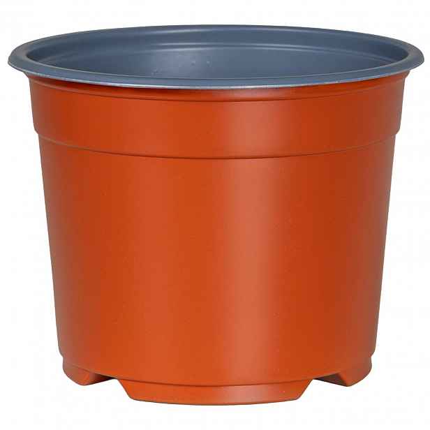 vidaXL Kulatý květináč 200 ks Cihlová Ø 10 x 8 cm Plast