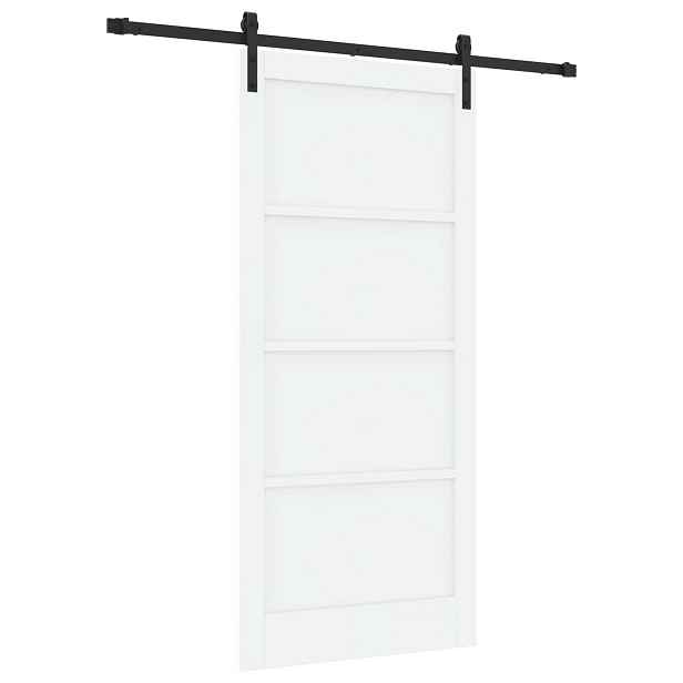 vidaXL Posuvné dveře 93 x 202 cm Masivní borovicové dřevo Bílá a černá