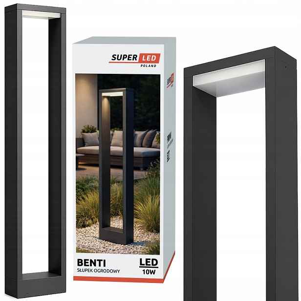 Led zahradní lampa 10W stojící Zahradní sloupek 60 cm Premium černá
