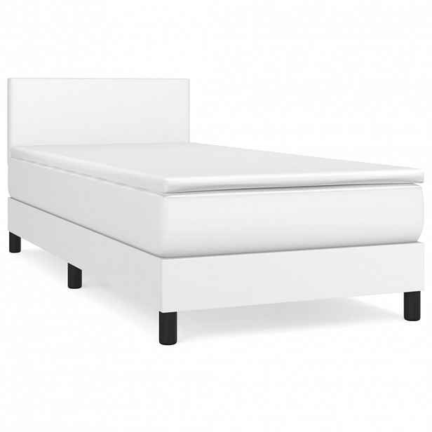 vidaXL Box spring postel s matrací bílá 80 x 200 cm umělá kůže