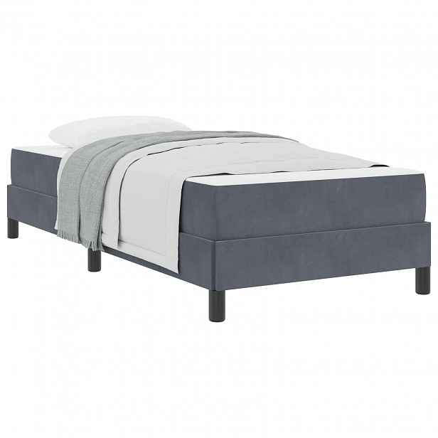 vidaXL Postel s boxspringem s matrací Tmavě šedá 80 x 200 cm textil