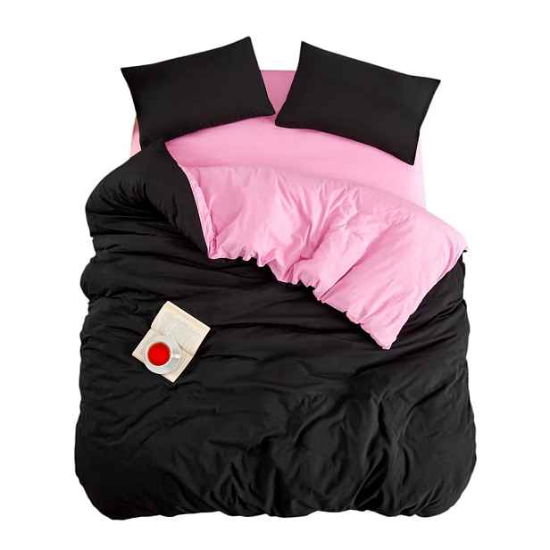 Černo-růžové povlečení na jednolůžko/prodloužené s prostěradlem/3dílné 160x220 cm Classic – Mila Home
