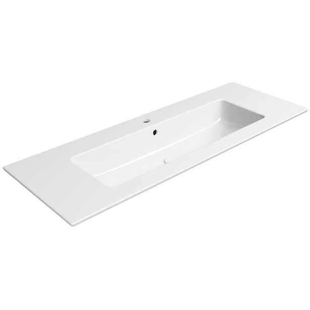 GSI PURA keramické umyvadlo Slim 122x46cm, bílá ExtraGlaze