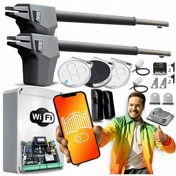 Set Pohon pro Dvoukřídlovou bránu 7 m Wifi Tuya Automat pohon ovladače
